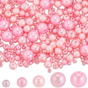 Akryl perle sortiment i pink nuancer. 4-12 mm. 1800 stk.